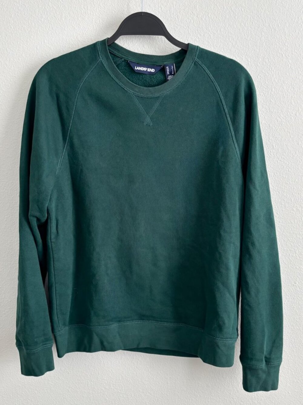 Lands' End Forest Green Vintage Style Crew Neck Sweatshirt Size 6/8